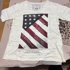 Noble アメリカ国旗 Vネック Tシャツ