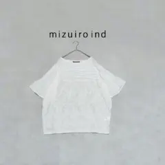 mizuiroind　ミズイロインド　ピンタック　刺繍ブラウス　フリーサイズ　白のサムネイル