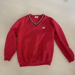 ヨネックス 赤 Vネックトレーナー