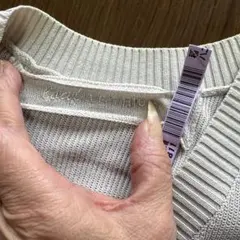 ベージュ Vネック ニット ワンピース