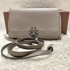 TORY BURCH マックグロー ショルダーウォレット グレージュ