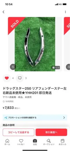 ⭐️Shoutaro Itou様専用⭐️ドラッグスター250 リアフェンダー