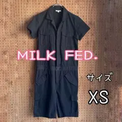 MILKFED. 黒オールインワン XS 半袖ハーフパンツ リネン混 美品