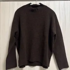 UNIQLO スフレヤーンモックネックセーター ブラウン
