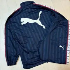 90s 00s PUMA プージャ ジャージ 上下 ネイビービッグロゴ Y2K