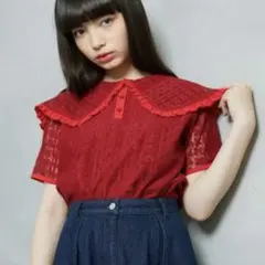 merry jenny bigカラーレースブラウス