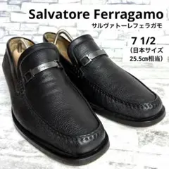 Salvatore Ferragamo ローファー　スリッポン　プレート　黒