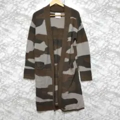 MAYSON GREY ロングカーディガン 長袖 厚手 迷彩柄 カモフラ