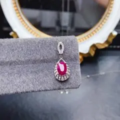 天然ルビーペンダントのみS925シルバー