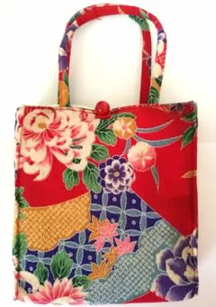 和風 和柄　花柄　手提げ　バック　和装小物 着物小物