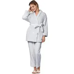 新品✨冬用パジャマ ルームウェア バスローブ ガウン レディースXL 上下セット