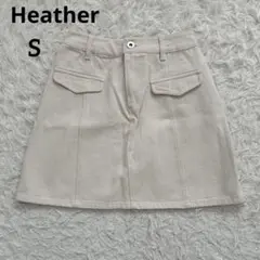 Heatherヘザー台形ミニスカートデニム生成白ベージュY2K平成ギャル韓国系Sのサムネイル