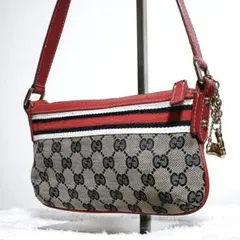 GUCCI シェリーライン GGキャンバス ワンショルダー アクセサリーポーチ