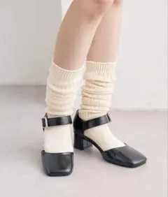 mystic ミスティック バックルスクエアパンプス ブラック 37 美品のサムネイル