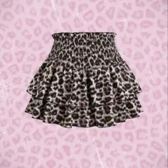 レオパード柄 フリルミニスカート　豹柄ヒョウ y2k ギャル