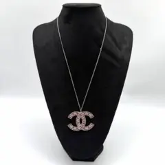 ノベルティCHANEL ココマーク ネックレス ピンクストーン - メルカリ