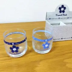 French Petal 花柄ガラスコップ 2個セット
