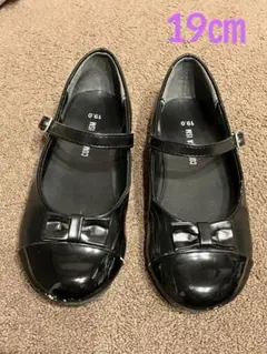 19㎝女の子 COMME CA ISM ブラック マリ―ジェーンシューズ