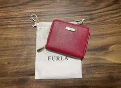 FURLA  財布　二つ折り　レッド　ラウンドジップ