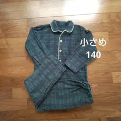 グリーン系チェック 長袖パジャマ 140