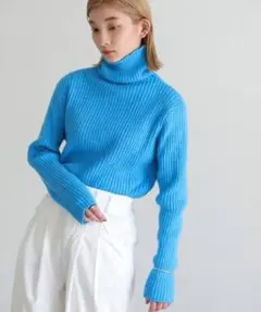 定価3980円　select MOCA 【12色展開】タートルネックリブニット
