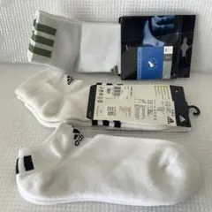 adidas スポーツソックス 3足　M ホワイト　サイズ下記参考