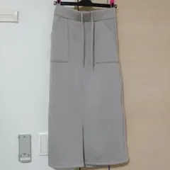 ikka ダンボールタイトスカートスリット入りМ グレー