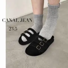CANAL JEAN キャナルジーン Elmar トリプルベルト サンダル 黒のサムネイル