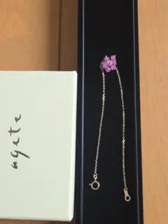 美品♡アガット K10 ガーネット,ラブラドライトブレスレット