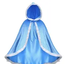 ハロウィン　仮装　プリンセス　ケープ マント　ふわふわ　ブルー　120cm