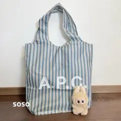 A.P.C.（アーペーセー）エコバッグ　（ショッピングバッグ）blueのサムネイル