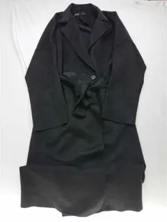 ?ザラ ZARA ベルト付きロングコート ブラック系 レディース Mサイズ