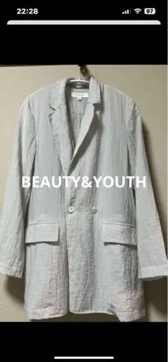 BEAUTY&YOUTH ホワイト テーラードジャケット Sのサムネイル