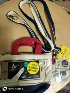 スマホショルダーバッグ ベージュ ネイビー レッド