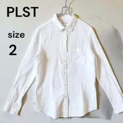 USED【PLST】トップス　ブラウス　長袖　 ２ ホワイト　シャツのサムネイル