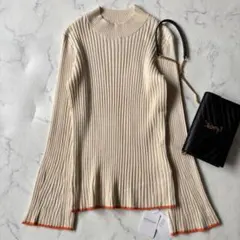 新品　ローリーズファーム　配色フレアスリーブニット　リブ　長袖◆7207