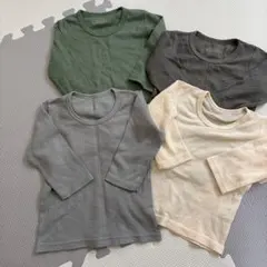 リブ編み長袖シャツ4色セット