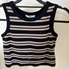 WEGO カップ付き　ストライプ タンクトップ F