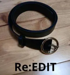 【未使用】Re:EDIT リエディ サークルゴールドバックルフェイクレザーベルト