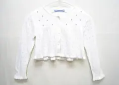 ファミリア◆コットン混ニット カーディガン 可愛い小花刺繍 キッズ サイズ100