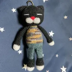 【キーホルダー】小さい くまねこ（猫）ちゃん 【005】ブラック