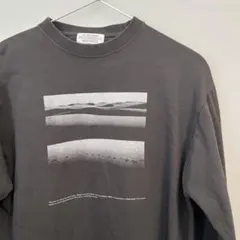 ポートミーツダブワイズ　グレー 長袖カットソー グラフィックプリント