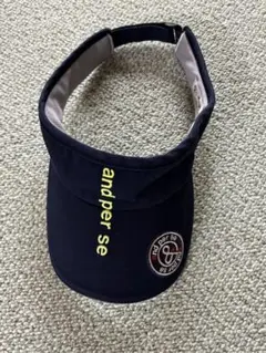 and per se ネイビー ロゴ入り バイザー 調整可能