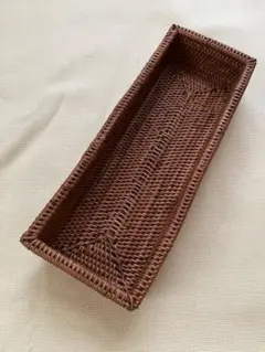 【未使用品】バリ島のアタ　カトラリーケース、かご、小物入れ