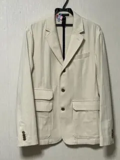 美品バナナリパブリック テーラードジャケット Lサイズヘリーボーンアイボリー