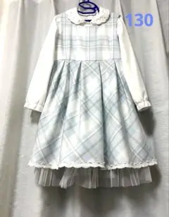 ヒロミチナカノ女の子 130 ワンピース ブラウス白　セット卒園式入学式　式服