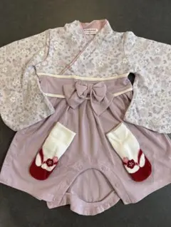 【美品‼︎】ベビー袴風ロンパース　花柄 80サイズ