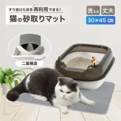 猫用砂取りマット 猫 トイレマット 防水 洗える 飛び散り防止 30×45 cmのサムネイル