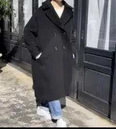 おけいはん様 ティッカ テントコート オーバーサイズ ダブル Lサイズ相当 黒 おけいはん様 ティッカ テントコート オーバーサイズ ダブル L