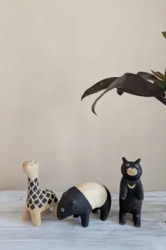T-Lab.　ティーラボ　ポレポレ動物　木製動物置物